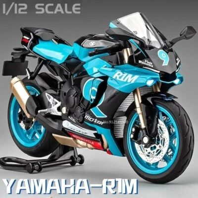 1:12 Yamaha R1M Alloy Diecast Model Motorcycle Sounds Lights Kids Bike Toys Gift - Image 1 of 4