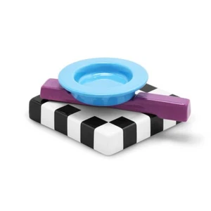 MEMPHIS Milano SQUASH Light blue ceramic bowl ashtray Maria Sanchez Italy 2018 - Picture 1 of 5