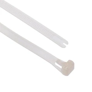 7.6mm Natural White Resealable Zip Cable Tie 300mm - Pack of 100 - Picture 1 of 1