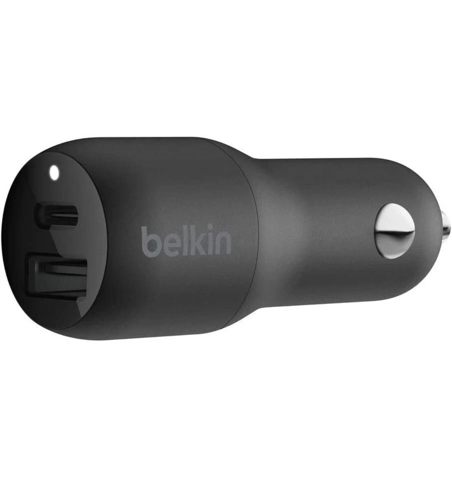 Cargador Coche Rápido USB Doble Belkin - 37W USB-C y USB-A 100% Original Foto 1 de 1