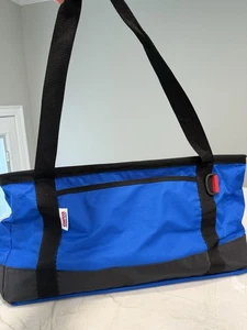 COSTCO Reusable Shopping Tote Basket bag rigid top side handles & shoulder strap - Picture 1 of 7