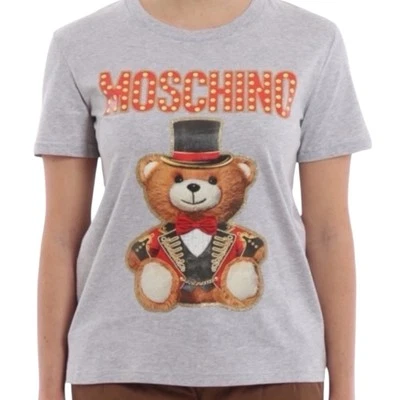 Camiseta Moschino Gris Peluche Logo Circo Talla S/M Foto 1 de 4