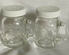 2 X Salt & Pepper Seasoning Shakers * 1 Pair Of Clear Glass Mason Jar Mugs * New