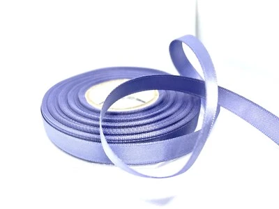Lavender Purple  Double Satin Ribbon 10mm 3/8” Per 2 Mtrs Woven Edge Poly Panda - Image 1 of 2