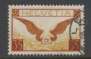 Switzerland Stamps 1929 Air 35c Brown & Ochre SG320 Used CV £75 Stamp A - Picture 1 of 3
