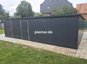 Blechgarage 6x5m Attika Garage Halle KFZ Lager Fertiggarage | Piemar.de |25288!! - Bild 1 von 2