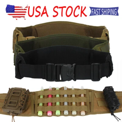 Cinturón táctico MOLLE malla acolchado resistente combate exterior batalla militar hombres cinturón Foto 1 de 4