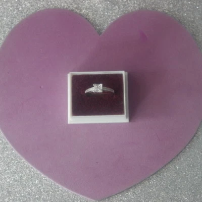 Hermoso anillo de boda de zafiro relleno de plata 925 talla M y O 1,8 gr. En caja Foto 1 de 4