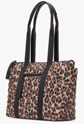 Bolso de Mano Kate Spade Camden Leopardo Mediano Nailon Estampado Animal Leopardo KI842 NUEVO CON ETIQUETAS F Foto 1 de 4