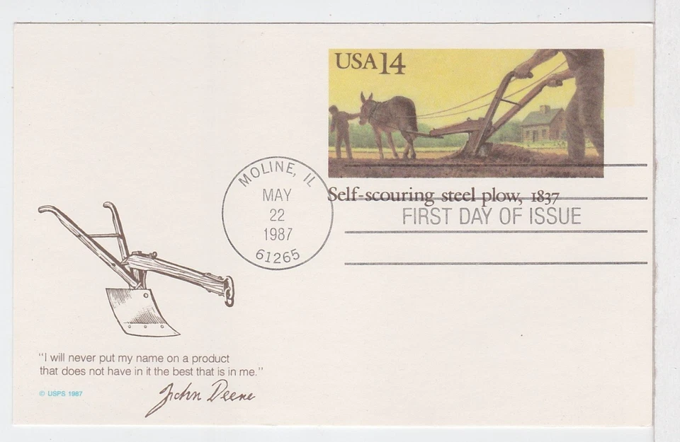 TurtlesTradingPost-  Steel Plow- 1987 #UX115 FDC - Image 1 of 1