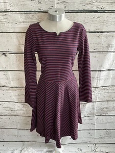 Gap Langarm Fit and Flare blau und rot gestreiftes Kleid Größe 4 - Bild 1 von 11