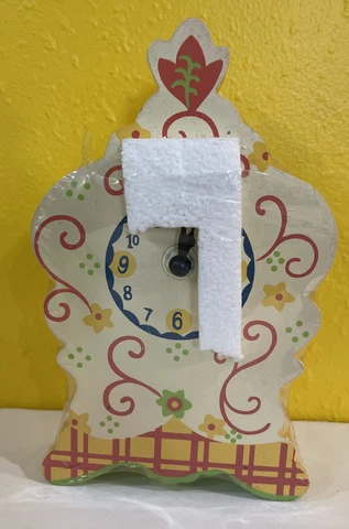 Kimberly Hodges Cupcakes and Cartwheels Yellow Flower Shelf Mantle Clock 7.5” Cover