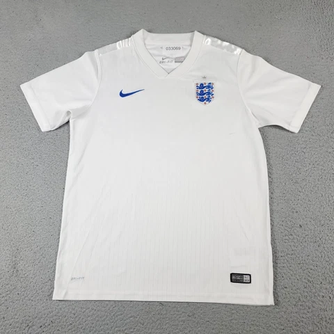 Nike England Jersey Boys XL 13-15 White Swoosh Soccer Sports Shirt Youth/Kids * Cover