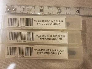 No.6 HSS IMP Plain Type CMB DR&CSK DRILL BIT LOT OF 3 NOS - Picture 1 of 3
