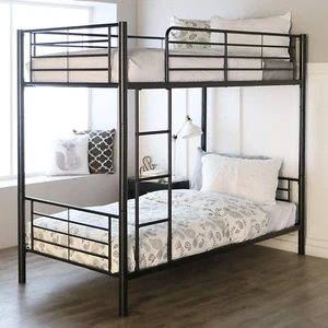 Twin over Twin Steel Bunk Beds Frame with Ladder-78" X 42" X 65" - Picture 1 of 9