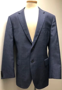 CHAQUETA ABRIGO DEPORTIVO HUGO BOSS LANA VIRGEN AZUL CUADROS EXCELENTE ESTADO TALLA 46 R - Imagen 1 de 12