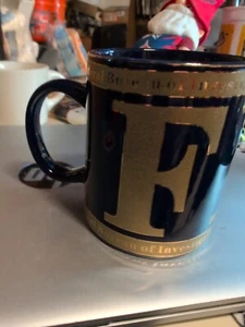 FBI Mug-Blue/Gold Cup-Vtg Rare - Picture 1 of 4