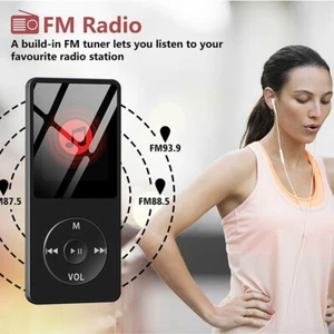 Portable 64GB MP3 Player HiFi Sport Music Speakers MP4 Media FM Radio Recorder - Picture 1 of 8