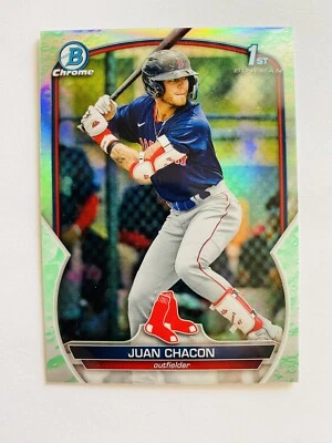 2023 Bowman Chrome Juan Chacon 1st LUNAR GLOW REFRACTOR Boston Red Sox #BCP-105 - Image 1 of 2