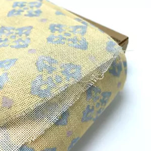 Stoff volle Schraube 12 Yards/57" Breite gelb weich blau Designs durchsichtig stärkehaltig - Bild 1 von 13
