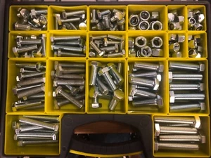 240-teiliges, M10-M16, BZP, Sechskant-Gewindestifte-Sortiment, C/W Muttern. - Bild 1 von 2