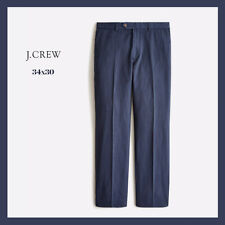 J.CREW pants navy blue cotton linen chino casual lightweight pant 32x30 32 AX271