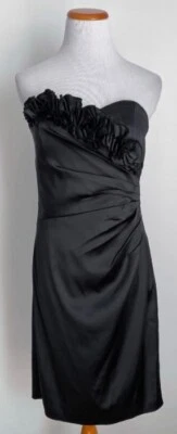 NWT White House Black Market Dress, Pleated Front, Ruffle Accent, Lined, Size 0 - Image 1 of 4