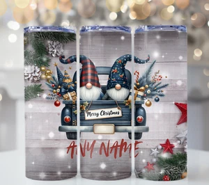 PERSONALIZED CHRISTMAS GNOME TUMBLER 20 OZ - Picture 1 of 2