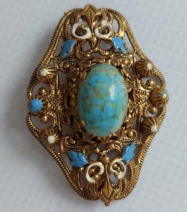 Brooch with stones bijouterie vintage soviet - Picture 1 of 9