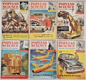 6 Popular Science Magazines August-October & DEC 1950 & JAN, FEB 1951 Lot #9 - Picture 1 of 10