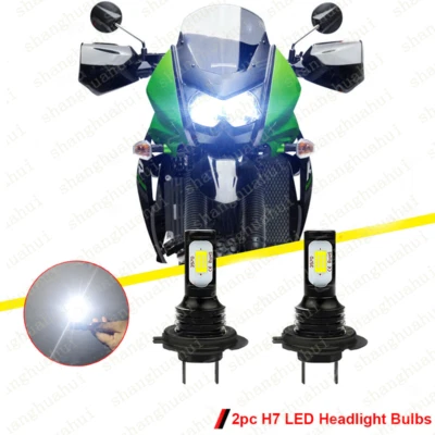 Kit de conversión de faros LED H7 2 piezas bombillas 6000 k para Kawasaki KLR650 2008-2018 Foto 1 de 4