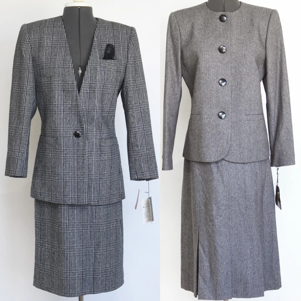 Nuevo con etiquetas Lote De Dos Trajes Falda 2 Piezas Sasson Vintage Años 80 Pata de Gallo 8/9  Foto 1 de 4