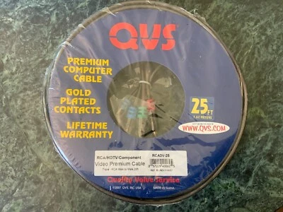 New.  Unopened QVS Premium Computer Cable  25 FT. (7.62 Meters) - Image 1 of 4