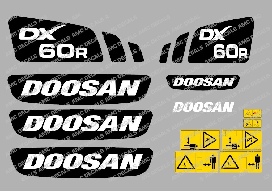 DOOSAN DX60R DIGGER DECAL STICKER SET