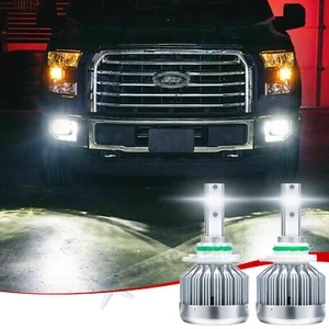 9145 9140 H10 LED Fog Driving Light Bulb Lamps Super White 6000LM 6000K COB 2X - Picture 1 of 12