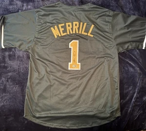 Jackson Merrill Signed 2023 Futures Custom Jersey San Diego Padres BECKETT AUTH - Picture 1 of 5