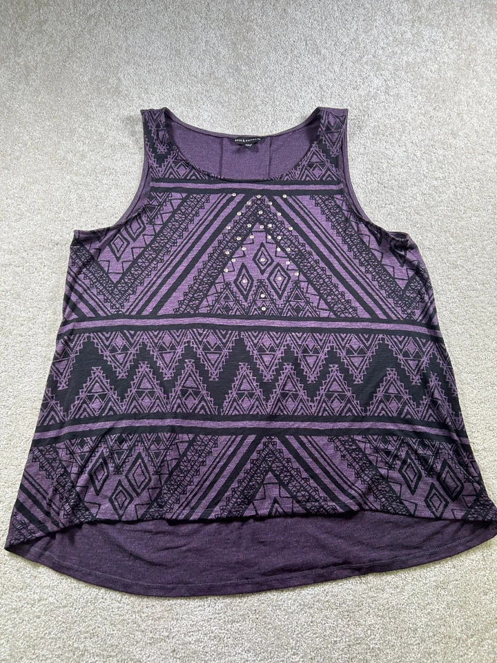 Rock & Republic Tank Top Womens Large Aztec Geometric Print Sleeveless Shirt - Image 1 of 4