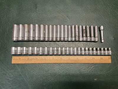Lot of S-K TOOLS USA 1/4" Drive Metric Deep & Shallow Sockets ~ 6PT - Image 1 of 4
