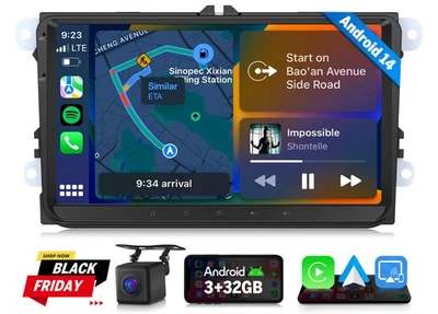 Android 14 CarPlay Navi GPS Autoradio WiFi VW Golf 5 6 Plus Touran Tiguan Passat - Bild 1 von 4