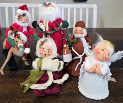 De colección Annalee Navidad Lote 6 Papá Noel Señora Claus Reno Ángel Monje Mobilitee Foto 1 de 4