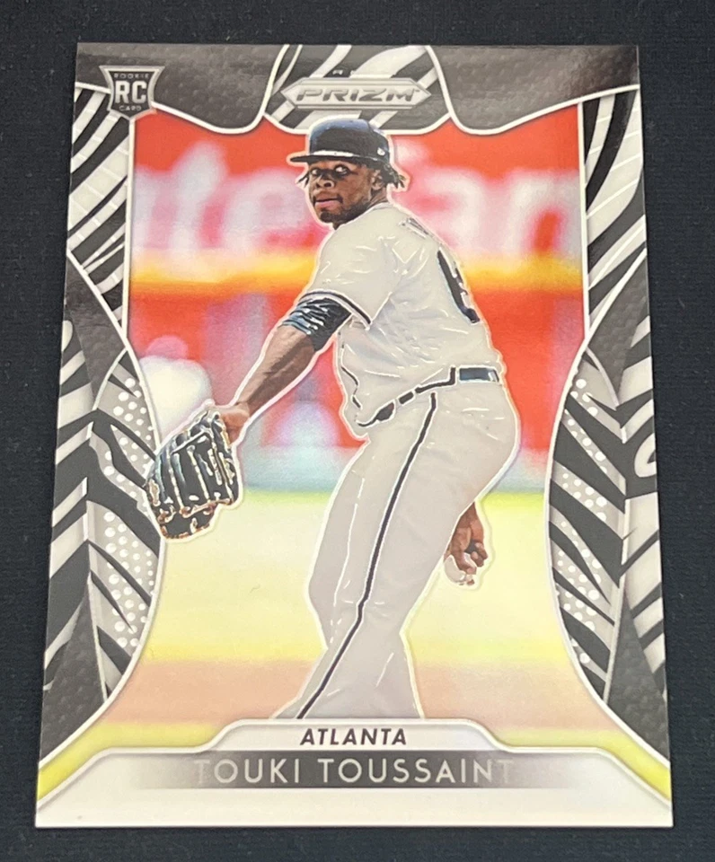 2019 Panini Prizm Tier II Zebra Prizm /99 Touki Toussaint #121 Rookie RC Braves - Image 1 of 2