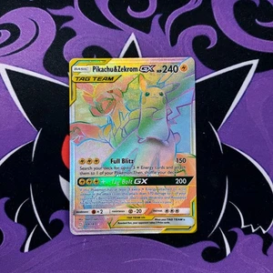 Pokemon Cards: Team Up Secret Rare: Pikachu & Zekrom GX 184/181 - Picture 1 of 4