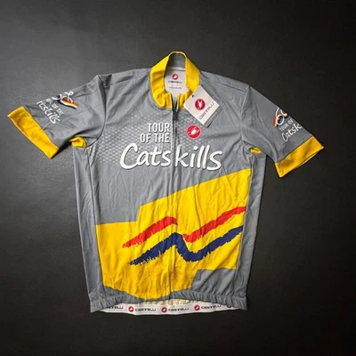 Camiseta Castelli Para Hombre XL Gris Tour Of The Catskills Cremallera Completa Rendimiento Bicicleta Foto 1 de 4