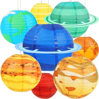 Space Planet Paper Lanterns 8PCS Solar System Hanging Decor Out of This... - Image 1 of 4