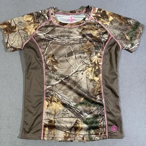 Realtree Game Winner Camo Short Sleeve Pullover Womens Shirt Medium - Picture 1 of 6