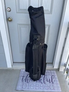 Wilson R0315 34" All Black Canvas Shoulder Carry 6 Way Golf Club Caddie Bag - Picture 1 of 9