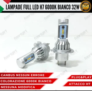 KIT LED H7 32W 8000 LUMEN 6000K BIANCO CANBUS LAMPADE LED CANBUS ULTRA COMPATTE - Picture 1 of 10