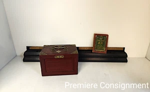 Vintage 1920's Mahjong Set w/ chest, book, holders/racks Bovine Bone Bamboo - Picture 1 of 18