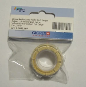 hobby time Velour-Lederband-Rolle flach beige 2m 3 mm - Bild 1 von 1