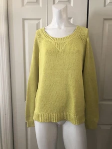 Banana Republic + Milly Collection Cotton 100% Sweater Pullover Yellow S Relaxed - Picture 1 of 7